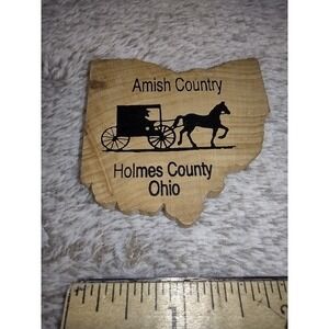Amish Country Holmes County Ohio Wood Souvenir Fridge Magnet Travel‎